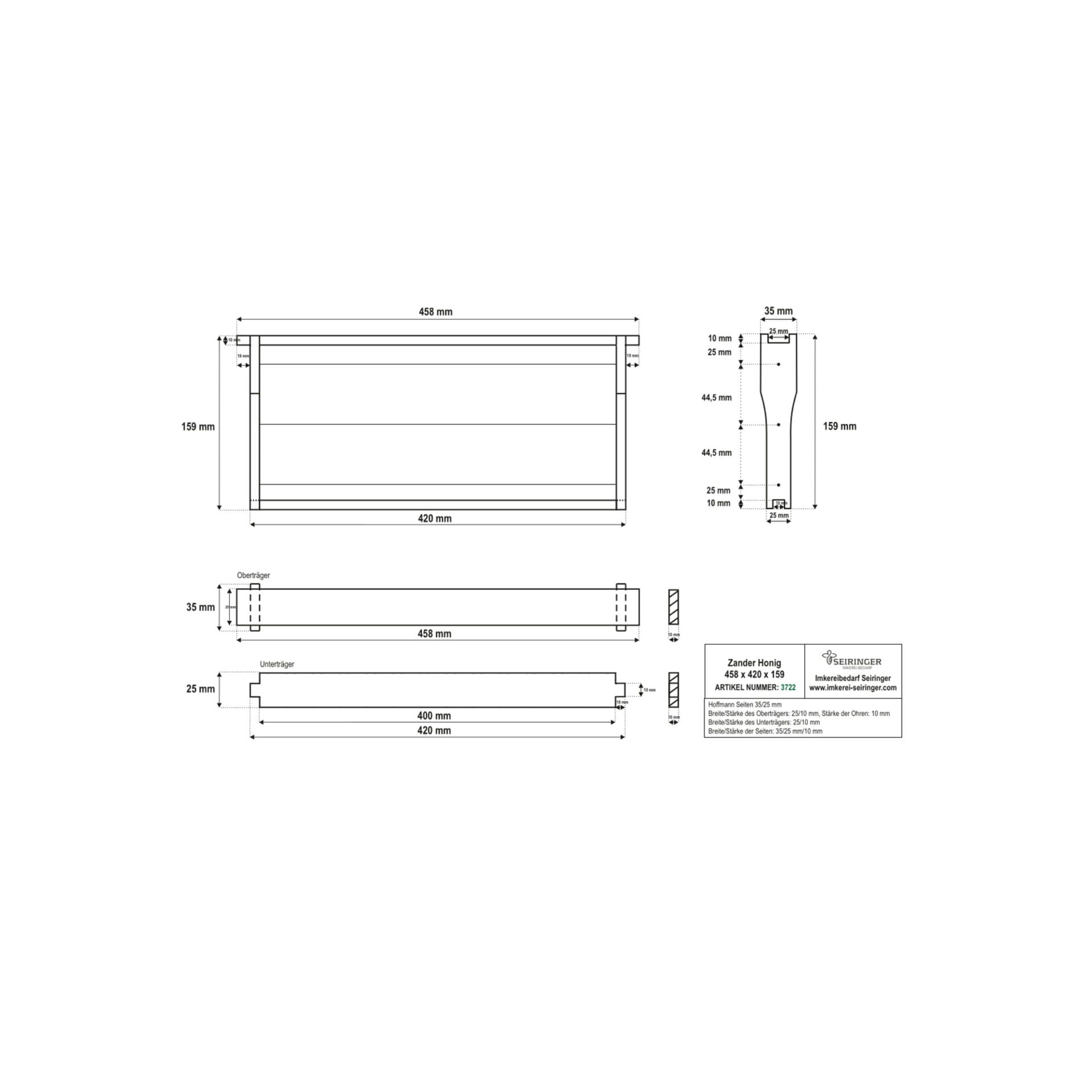 Rähmchen Zander - Hoffmann - 458x420x159 – Bild 1