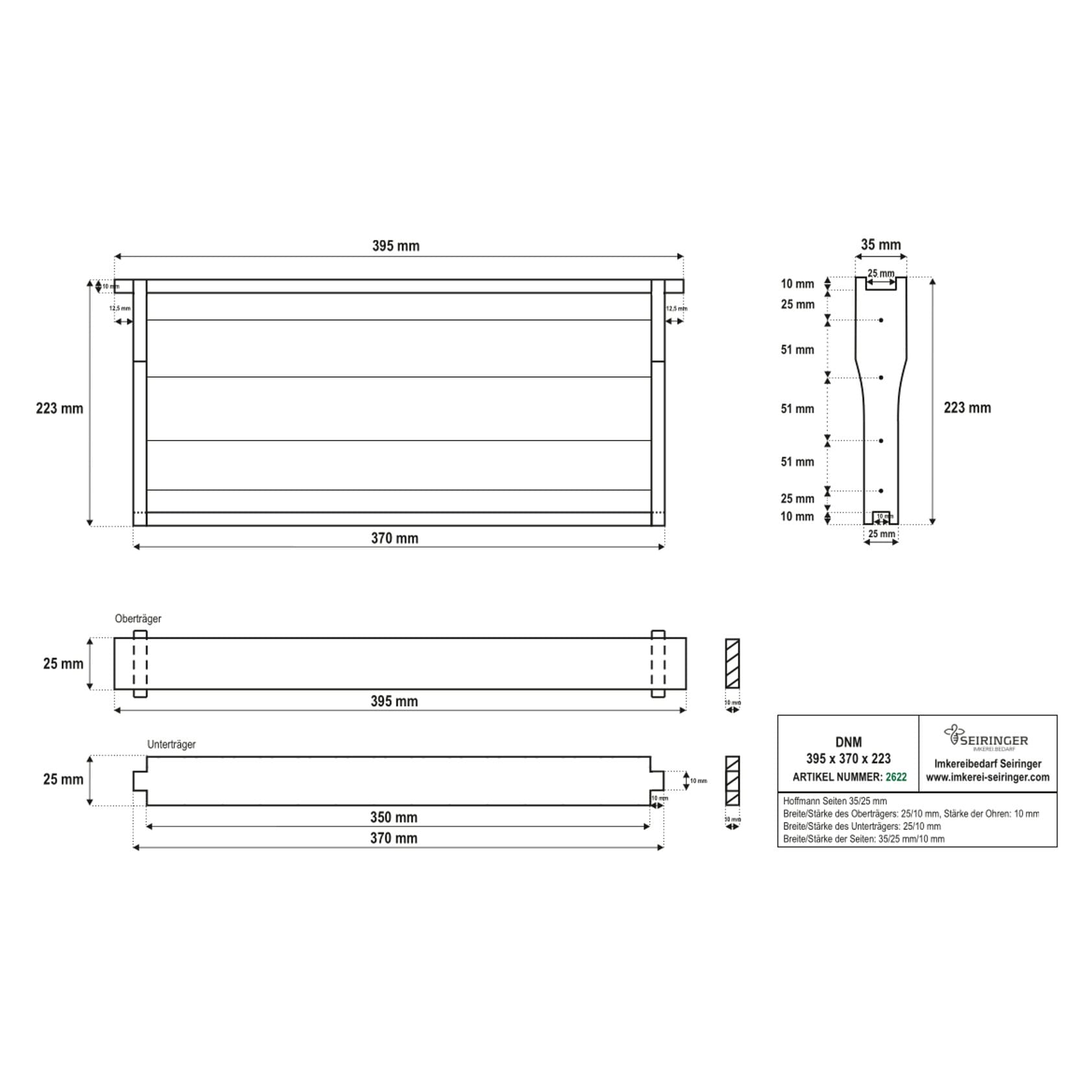 Rähmchen DNM - Hoffmann -  395x370x223 – Bild 1