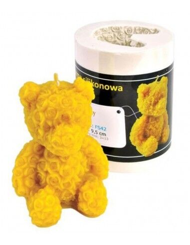 silikonform-rosenbar-95-cm-hoch Silikongießform Rosenbär H: 9,5cm - FS42