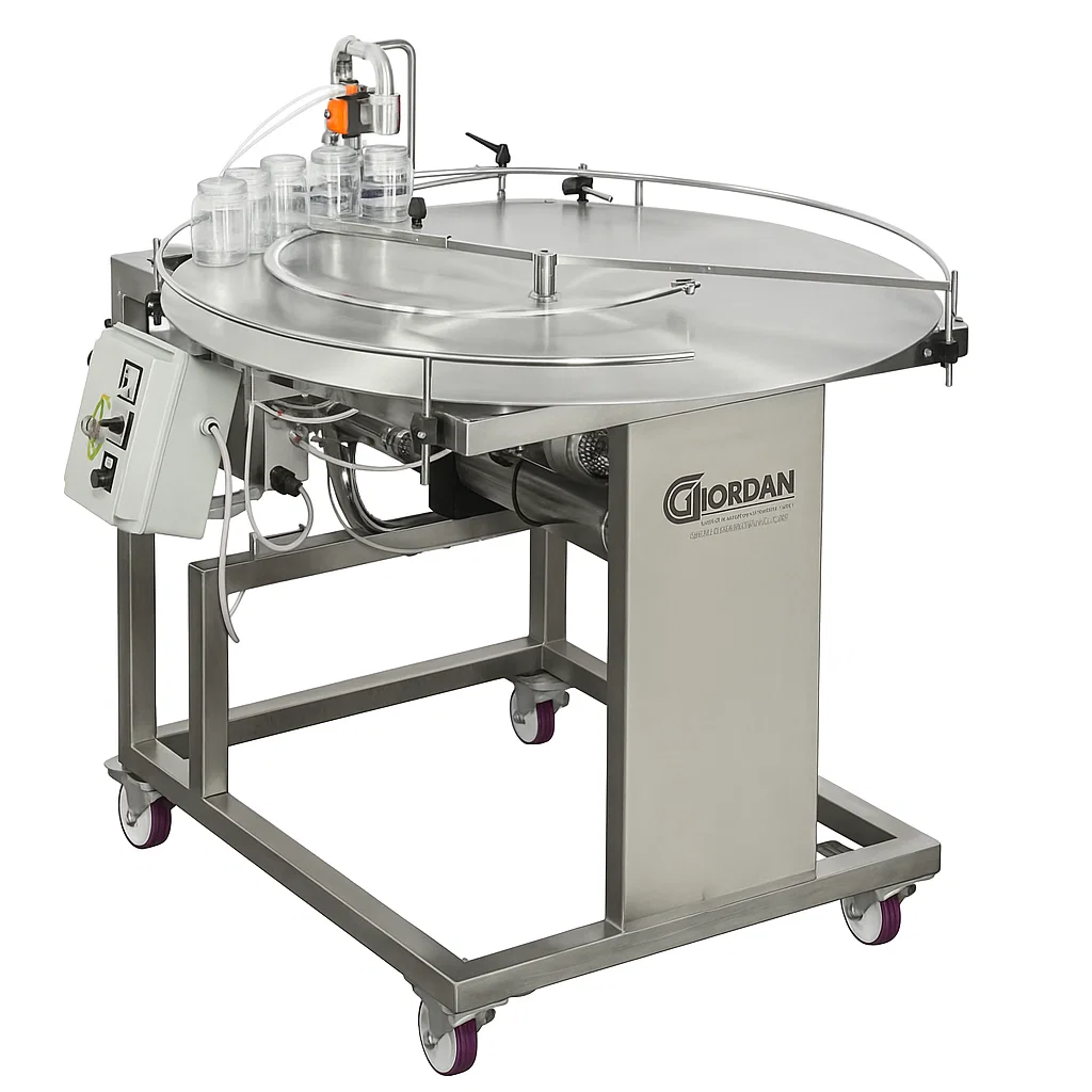 Giordan Volumetrische Abfüllanlage mit 100 cm Drehtisch Giordan Volumetrische Abfüllanlage mit 100 cm Drehtisch