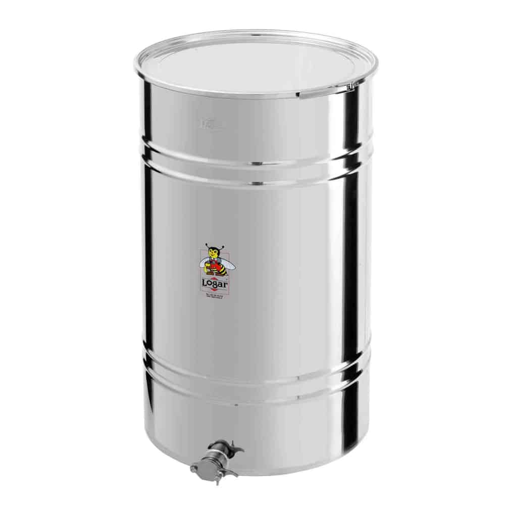 Abfuellbehaelter 100kg sr Logar Edelstahl Abfüllbehälter 100 kg mit Spannringverschluss – Bild 1