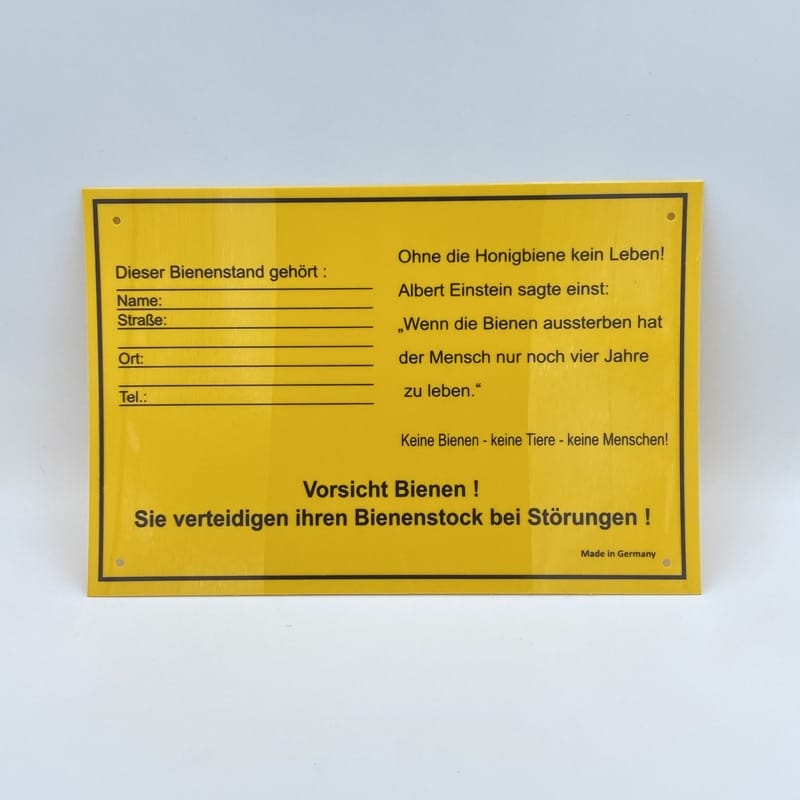 Warn- und Infoschild Bienenstand 30 x 20 cm – Bild 1