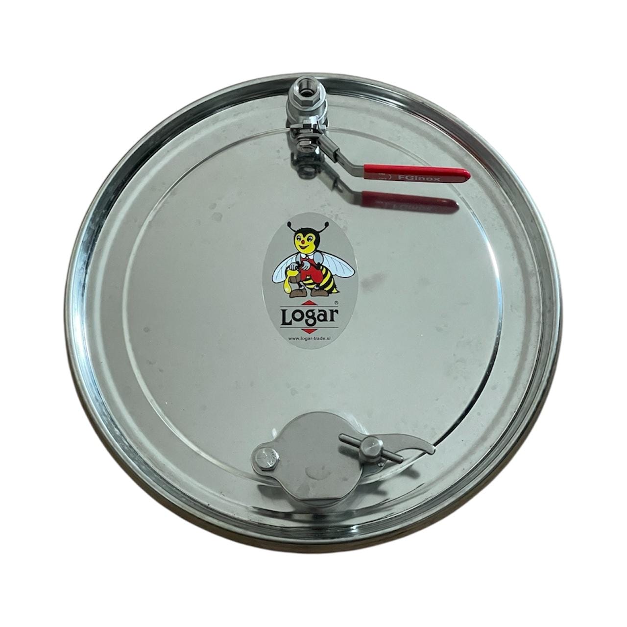 Logar Abfüll-Deckel Ø 310 mm mit integriertem Quetschhahn