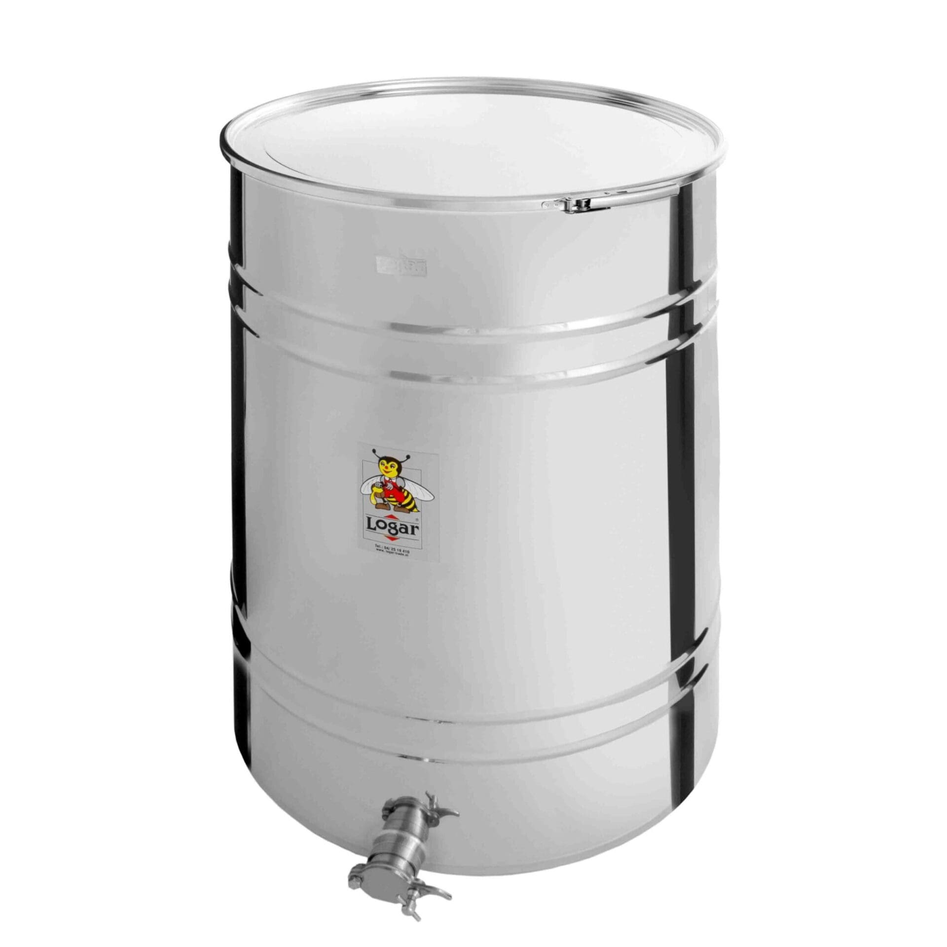 LOGAR Abfüllbehälter 430 kg, mit Spannringverschluss, Edelstahl