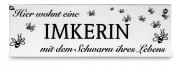 Dekoschild "Imkerin mit Schwarm"