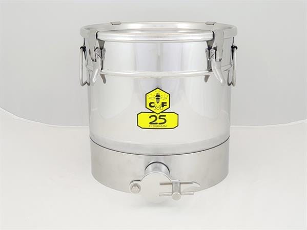 CFM-Abfüllbehälter 25 kg (4 Spannverschlüsse) mit Gewinde Servomechanik