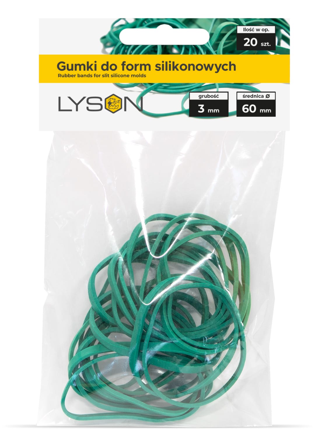 Gummibänder für Silikonformen 60x3, 20 Stk.