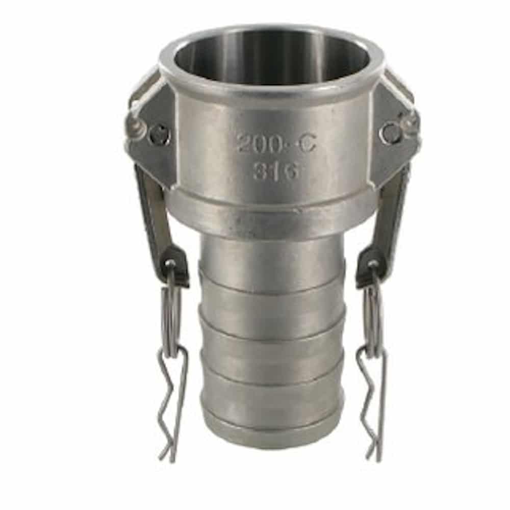 Mutterteil tuelle Schnellkupplung Edelstahl Mutterteil Schlauchtülle 53mm Schlauch Ø38mm – Bild 1