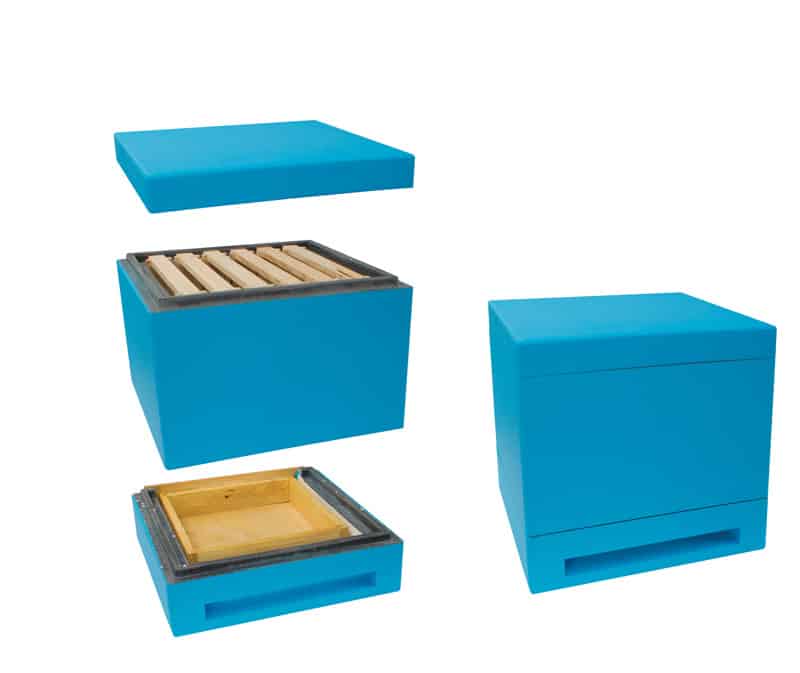 Mini-plus-blau-offen Lyson Mini plus für 1 Volk mit Futterlade unten - eingefärbt – Bild 1