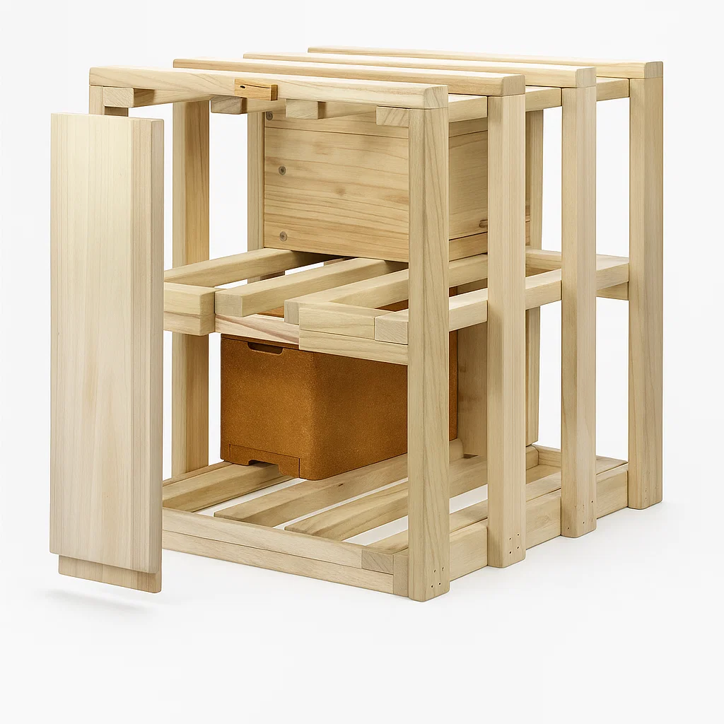 Tragegestell für 8 Apidea Kästchen Tragegestell für 8 Apidea Kästchen