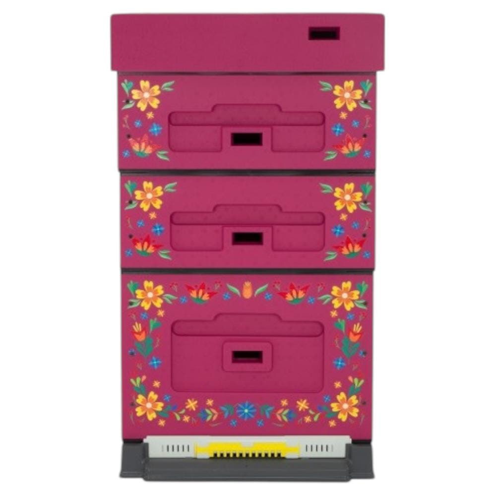 Lyson Hartschaum Dadant Blatt OPTIMA - pink mit Blumen Lyson Hartschaum Dadant Blatt OPTIMA - pink mit Blumen