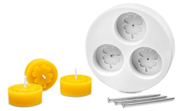 Silikongießform 3er Teelicht Kleeblatt